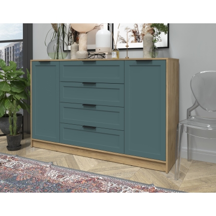 Тумба Тренд КТ-Т160 (Дуб золотой ЛДСП/ Верде ЛМДФ) Ш1600 В1020 Г451